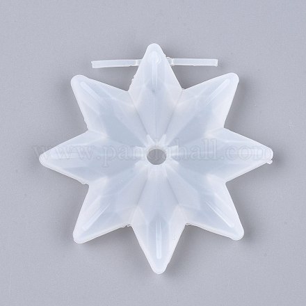Stampi per ciondoli in silicone con fiocco di neve di Natale X-DIY-I036-03-1