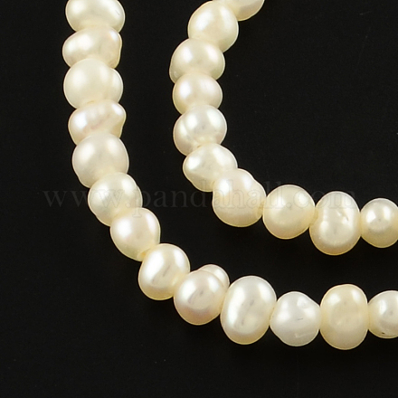 Rondelle Natural Cultured Freshwater Pearl Beads Strands PEAR-R012-39-1