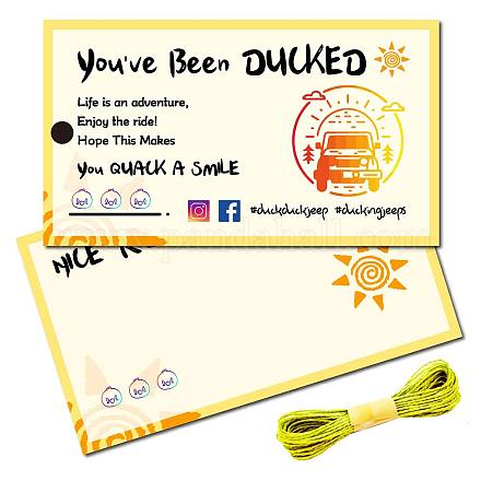 CREATCABIN 50Pcs You've Been Ducked Cards Duck Tags Card Ducking Game DIY Jeep Duck Card with Hole and Twine for Rubber Ducks Jeeps Car Decor 3.5 x 2 Inch-You Quack A Smile（Sun AJEW-CN0001-37E-1