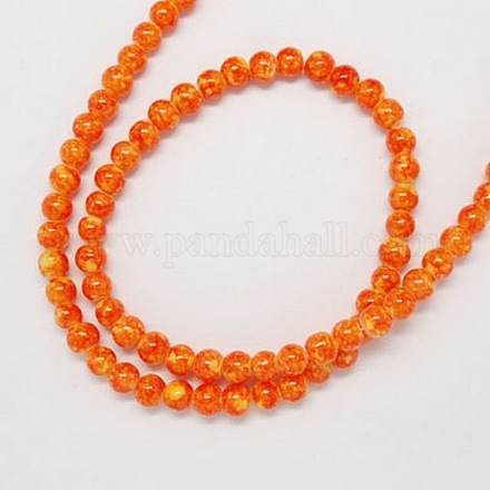 Spray Painted Glass Round Beads Strands X-DGLA-R004-6mm-6-1