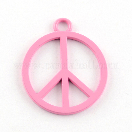 Lovely Peace Sign Pendants for Necklace Making PALLOY-2092-05-LF-1