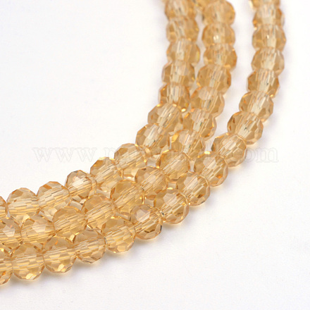 Chapelets de perles en verre transparent GLAA-R166-3mm-01A-1