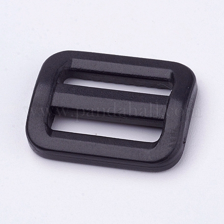 プラスチックバックル  長方形  ブラック  26.5x20.5mm  穴：3x19mm X-BUTT-E124-01-1