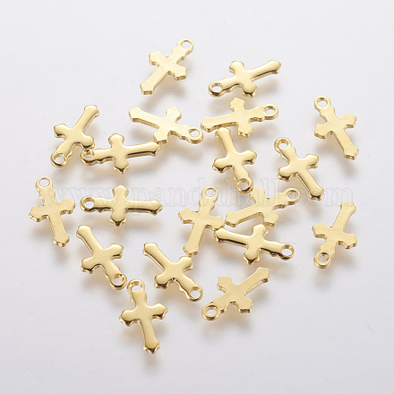 304 Stainless Steel Tiny Cross Charms X-STAS-F201-01G-1