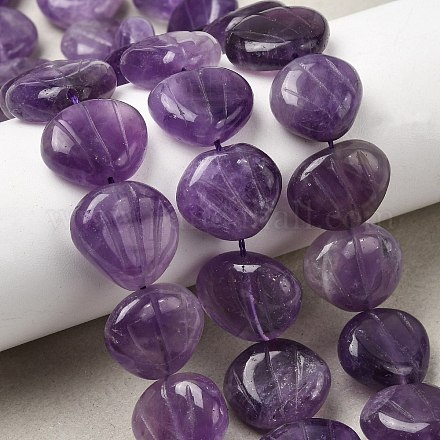 Fili di perle intagliate di ametista naturale G-H339-A07-01B-1