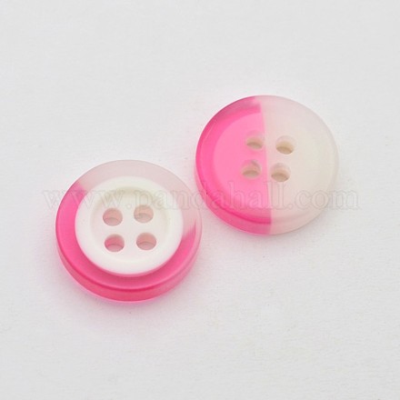 Окрашенные 4-отверстие плоские круглые две кнопки тон смолы для детей BUTT-N012-02C-1