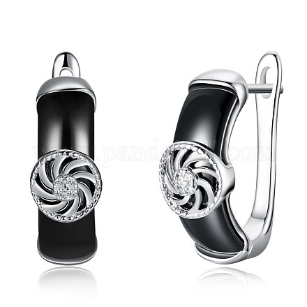 Trendy Sterling Silver Hoop Earrings EJEW-BB29990-A-1
