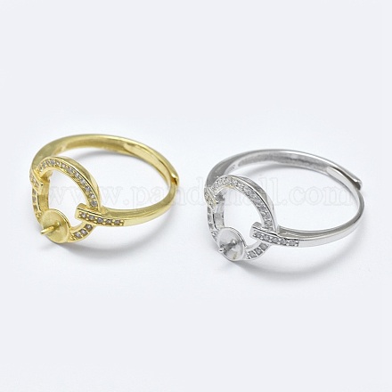 Componentes del anillo de dedo de plata de ley 925 ajustables STER-F045-09-1