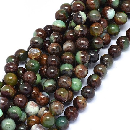 Brins naturels de perles de chrysoprase G-F602-13-10mm-1