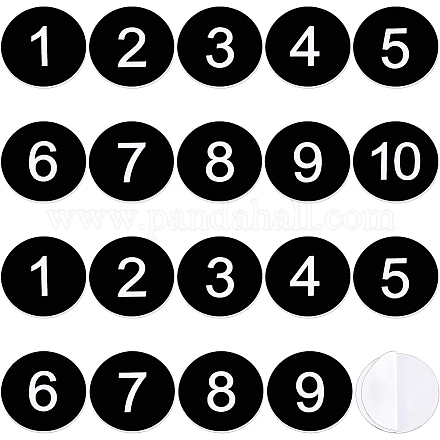 Benecreat 20 Uds etiqueta de números adhesiva acrílica 1-10 etiquetas digitales etiqueta de signo 1.2