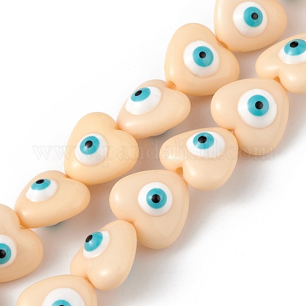 Hebras de perlas de resina de mal de ojo RESI-F040-01E-1