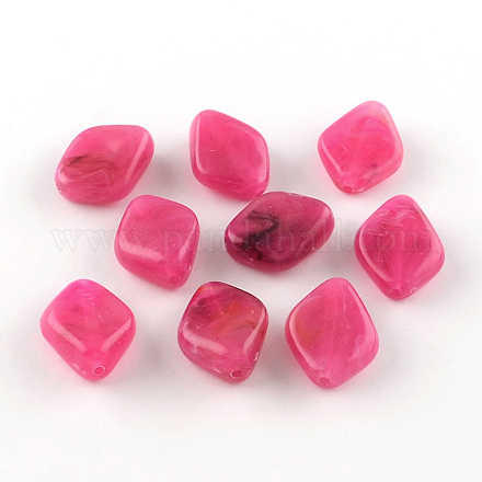 Rhombus Imitation Gemstone Acrylic Beads OACR-R041-08-1