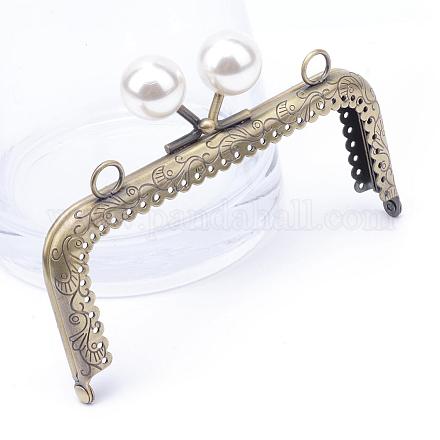 Iron Purse Frame Handle with Solid Color Acrylic Beads FIND-S092AB-D01-1