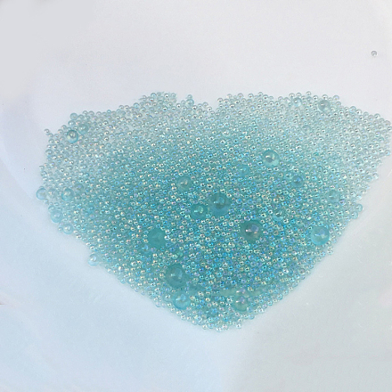 Transparentes perles de rocaille en verre X-SEED-WH0001-A06-1