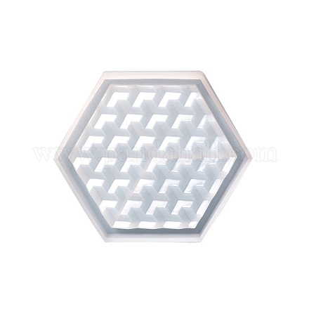 Moules en silicone pour tapis de tasse en forme d'hexagone WG13514-01-1