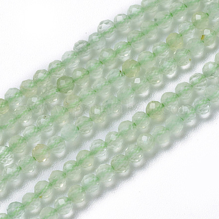 Chapelets de perles en préhnite naturelle G-F596-30-3mm-1