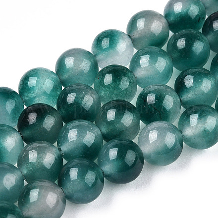 Chapelets de perles en jade naturelle à deux tons G-R165-8mm-05-1