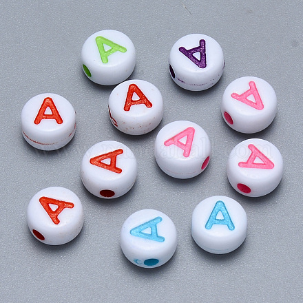 Perline di lettere con foro orizzontale acrilico artigianale SACR-S201-11A-1