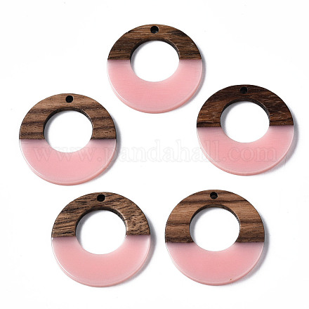 Opaque Resin & Walnut Wood Pendants RESI-S389-036A-C05-1