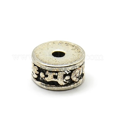 Lega stile tibetano piatte perle tonde distanziatore TIBEB-O003-04-1