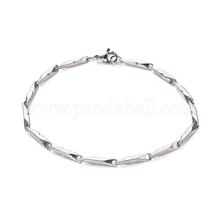 Unisex 304 Stainless Steel Bar Link Chain Bracelets BJEW-L637-41A-P-1