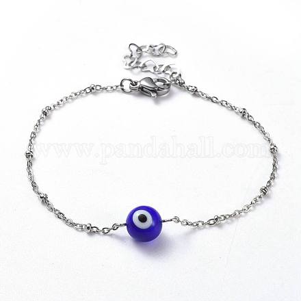 Perles de mauvais œil faites main au chalumeau bracelets en perles BJEW-JB04462-02-1