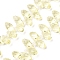 Crystal Glass Beads Strands, Top Drilled Beads, Faceted, Teardrop, Champagne Yellow, 13x6mm, Hole: 1mm, about 90~95pcs/strand, 16~18 inch