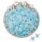 100Pcs Acrylic Bead Caps, Flower, Cyan, 12x7mm, Hole: 1.5mm