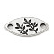 Tibetan Style Alloy Connector Charms, Horse Eye, Leaf, 9x19.5x1.3mm, Hole: 2mm