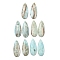 Natural Hemimorphite Pendants, Teardrop, 38x15x4.5~5mm, Hole: 1.4mm