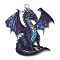 Transparent Printed Acrylic Pendants, Dragon, Dark Slate Blue, 40x37.5x2mm, Hole: 1.6mm