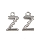304 Stainless Steel Charms, Polished, Stainless Steel Color, Letter Z, 8x5.5x2mm, Hole: 1.2mm