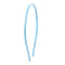 Iron Hair Band Findings, Covered with Cloth, Light Blue, 152.5x2.5mm, Inner Diameter: 142x122mm
