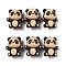 6Pcs Silicone Beads, Panda, Coffee, 28x25.5x17.5mm, Hole: 2mm