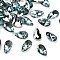 Faceted Teardrop Glass Pendants, Dark Cyan, 16x9x5mm, Hole: 1mm