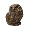 Resin Owl Display Decoration, with Natural Tiger Eye Chips inside Statues for Home Office Decorations, 90x80x100mm