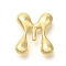 Rack Plating Brass Beads, Balloon Letter, for Personalized Name Necklaces Making, Long-Lasting Plated, Lead Free & Cadmium Free, Real 18K Gold Plated, Letter M, 24x20x7mm, Hole: 2mm