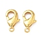Brass Lobster Claw Clasps, Long-Lasting Plated, Lead Free & Cadmium Free, Rack Plating, Real 24K Gold Plated, 12x7.5x3mm, Hole: 1.3mm