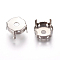 Non-Tarnish Stainless Steel Sew on Prong Settings, Claw Settings for Pointed Back Rhinestone, Flat Round, Stainless Steel Color, 19x8.3mm, Tray: 18mm