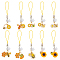 20Pcs 10 Style Alloy Enamel Mobile Straps, with Plastic Mobile Dustproof Plugs, Bees & Flower, Mixed Color, 7.5~9.5cm, 2pcs/style