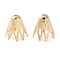 Brass Flower Bead Caps, Long-Lasting Plated, Lead Free & Cadmium Free, Real 14K Gold Plated, 9.5x9x9mm, Hole: 1.2mm