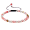 4mm Watermelon Stone Glass Beaded Braided Bracelets, Adjustable Women's Bracelets,