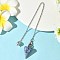 Cone Natural Blue Spot Jasper Pointed Dowsing Pendulums, with 304 Stainless Steel Chain, 223~226mm