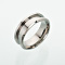 Non-Tarnish 201 Stainless Steel Grooved Finger Ring Settings, Ring Core Blank, for Inlay Ring Jewelry Making, Stainless Steel Color, 8mm, Inner Diameter: 16mm