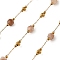 Ion Plating(IP) 304 Stainless Steel Chains, with Natural Sunstone, Soldered, Cadmium Free & Lead Free, with Spool, 2~6mm