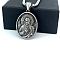 Vintage Greek Mythology Stainless Steel Oval with Saint Pendant Necklaces for Men, Stainless Steel Color