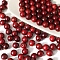 Natural Wooden Beads, Round, FireBrick, 8mm, Hole: 1.5mm