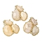 Natural Moonstone Links connectors, with Brass Findings, Faceted, Golden, 30.5~31x33x5mm, Hole: 1.8mm