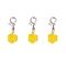 Resin Pendants, with Lobster Clasp, Platinum, Yellow, 24mm