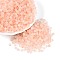 Frosted Glass Seed Beads, Round Hole, Bicone, with Gold Powder, Light Salmon, 4.5x3.5~4mm, Hole: 1.1mm, about 6428pcs/pound